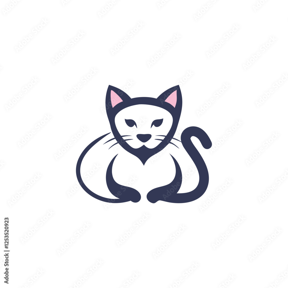Stylized cat logo with a sitting pose and playful expression, ideal for pet, animal, and cute-themed designs. Stylized cat logo with a sitting pose and playful expression, ideal for pet, animal, and cute-themed designs.