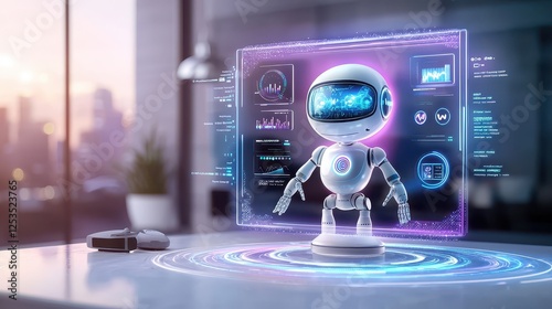 Wallpaper Mural Futuristic influencer targeting, a sleek and modern AI dashboard identifying top creators, glowing softly, representing intelligent and efficient marketing. Torontodigital.ca