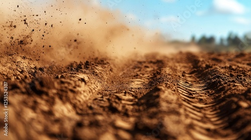 Dirt Bike Track Dust Cloud Outdoor photo