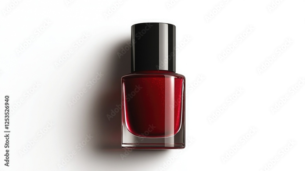 Red nail polish bottle, isolated on transparent or white background Red nail polish bottle, isolated on transparent or white background