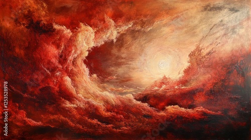 Wallpaper Mural Fiery red and orange cloudscape with a bright light source. Torontodigital.ca