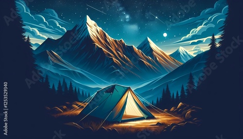 camping in the mountains