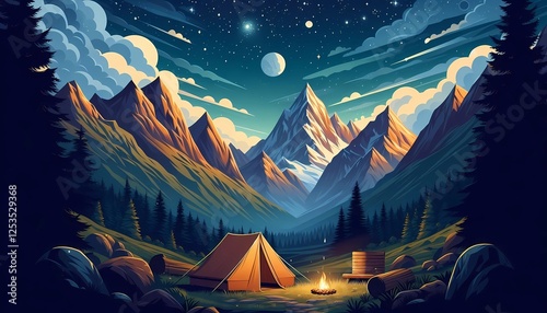 camping in the mountains