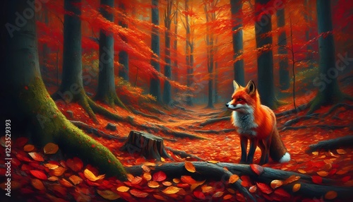 red fox in a forest
