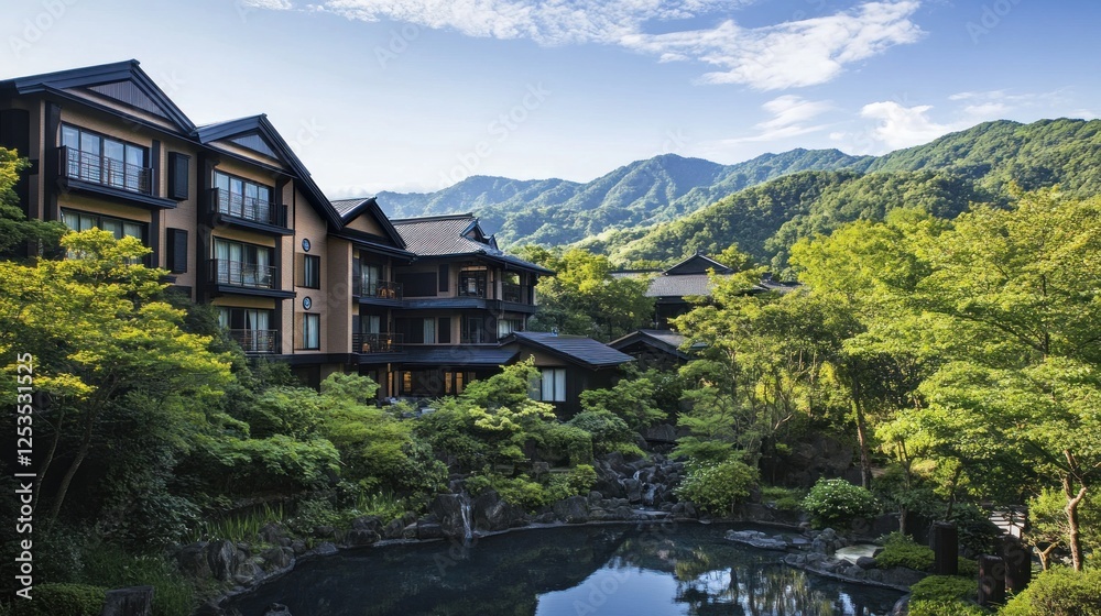 Serene Mountain Resort nestled in lush greenery, offering breathtaking views and tranquil atmosphere. Serene Mountain Resort nestled in lush greenery, offering breathtaking views and tranquil atmosphere.