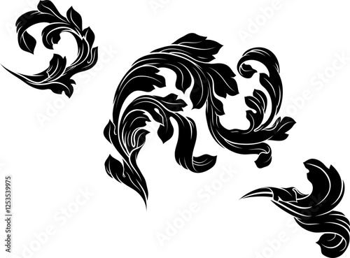 Filigree coat of arms floral heraldic heraldry pattern design elements