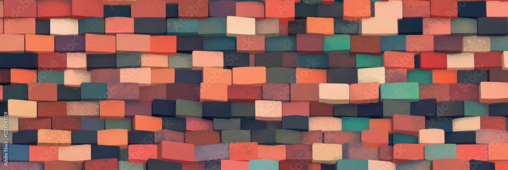 Fototapeta premium Seamless pattern of small rectangles arranged in a brick-like design for banners and backgrounds