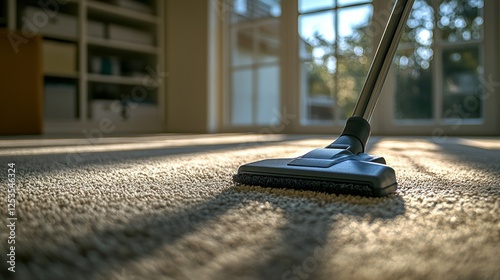Wallpaper Mural Vacuuming carpet, sunlit room, home cleaning Torontodigital.ca