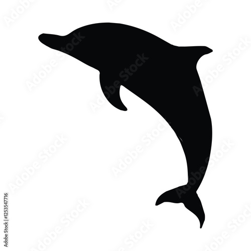 Wallpaper Mural Dolphin vector silhouette design isolated on white background Torontodigital.ca
