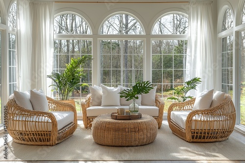 Wallpaper Mural Bright minimalist sunroom design nordic-inspired style indoor living space natural light atmosphere inviting viewpoint cozy concept Torontodigital.ca