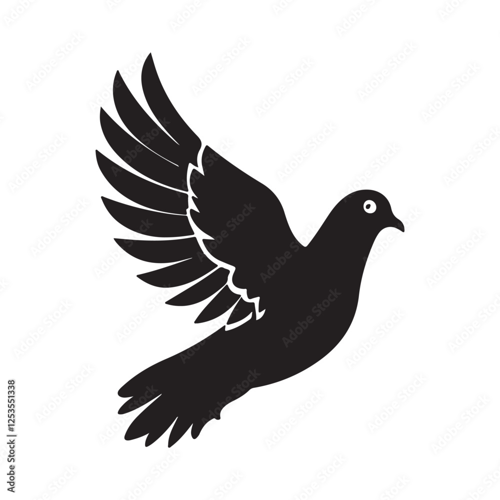 Fototapeta premium pigeon vector silhouette design isolated on white background