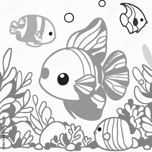 Wallpaper Mural seamless pattern with fish Torontodigital.ca