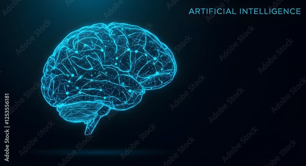 A visually stunning representation of artificial intelligence, made up of neural connections and glowing circuits. The background shows cutting-edge technology A visually stunning representation of artificial intelligence, made up of neural connections and glowing circuits. The background shows cutting-edge technology