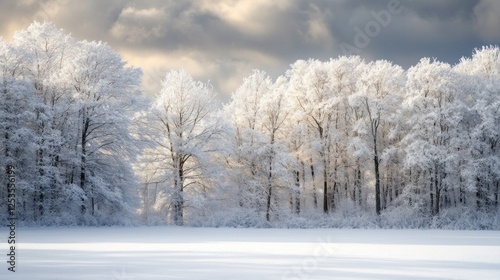 Wallpaper Mural Winter Wonderland: Snow-Covered Trees in a Frozen Landscape Torontodigital.ca