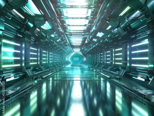Model of a spaceship corridor.
