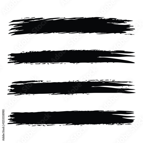 "Grunge Brush Strokes Vector Illustration - High Contrast & Textured"

