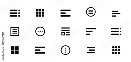 Hamburger web and mobile app menu icons, vector buttons for website UI navigation. Hamburger or burger line app menu for home or drop list and application drawer or more menu bars in mobile app