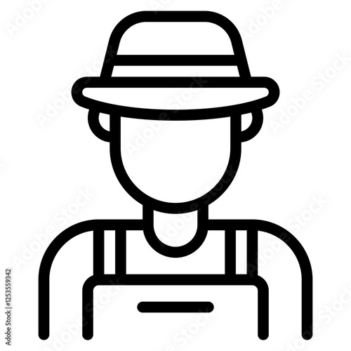 Minimalist Farmer Icon for Agricultural Themes