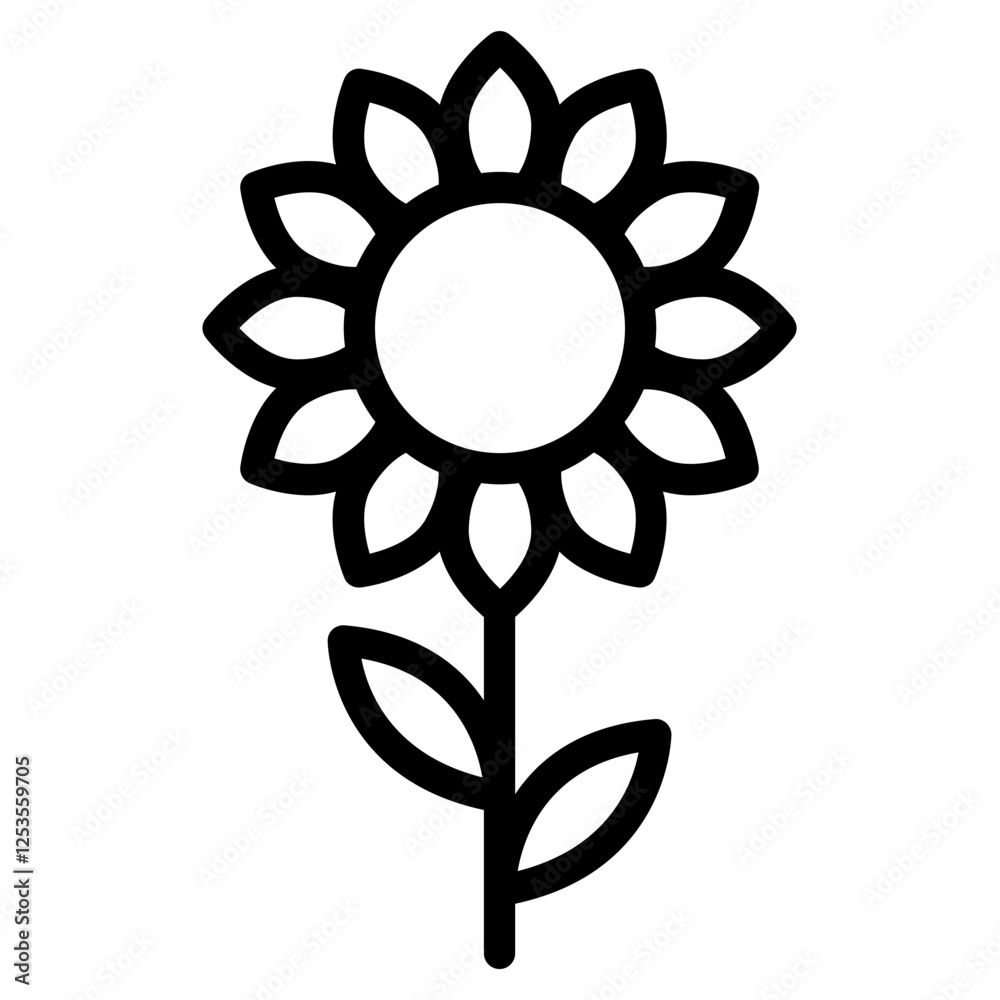 Stylish Minimalist Sunflower Icon Design Stylish Minimalist Sunflower Icon Design