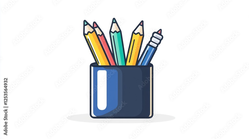 Fototapeta premium Colorful pencils in a pencil holder