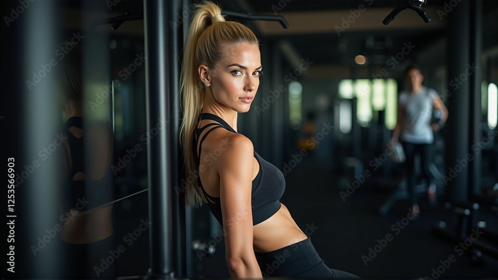 Stylish Fit Woman in a Modern Gym – Strength, Confidence, and Motivation Stylish Fit Woman in a Modern Gym – Strength, Confidence, and Motivation