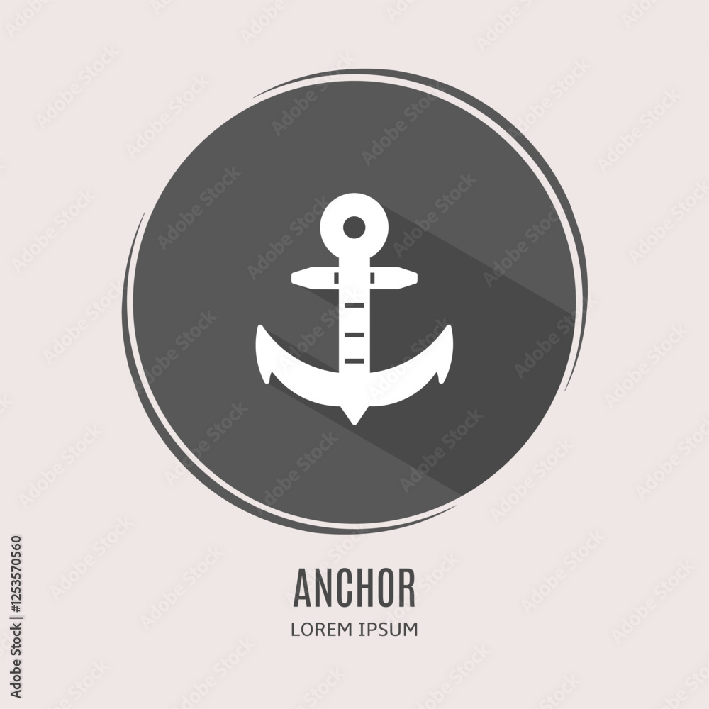 Symbol anchor logo. Illustration of anchor in flat. Stock vector. Symbol anchor logo. Illustration of anchor in flat. Stock vector.