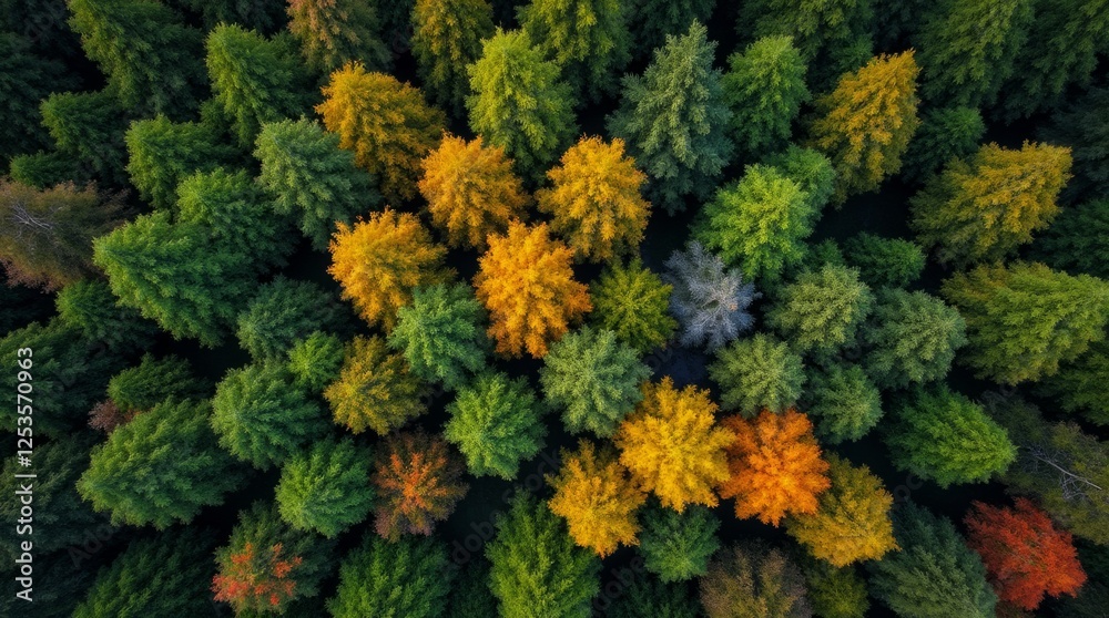 Autumn Hues in a Lush Forest