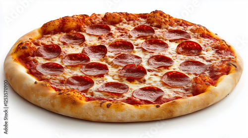 pepperoni pizza isolated on white background