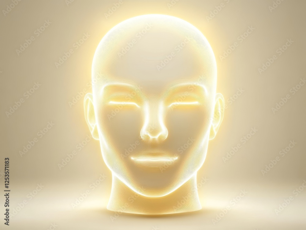 Radiant illumination, portrait of a man with glowing inner light, exploring enlightenment and spirituality Radiant illumination, portrait of a man with glowing inner light, exploring enlightenment and spirituality