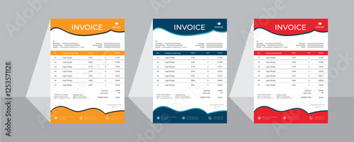 Attractive and modern business invoice design template