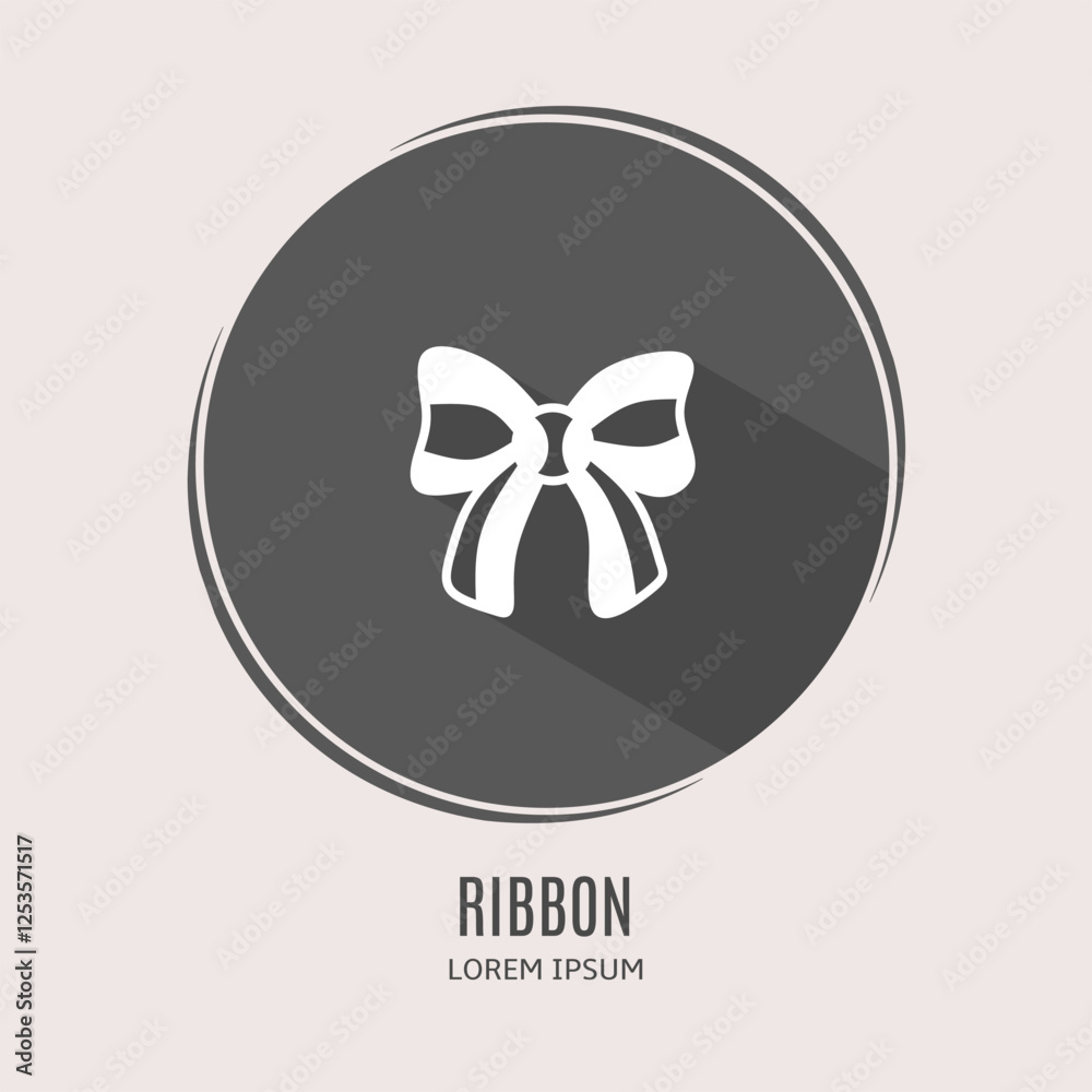 Symbol ribbon logo. Illustration of ribbon in flat. Stock vector. Symbol ribbon logo. Illustration of ribbon in flat. Stock vector.