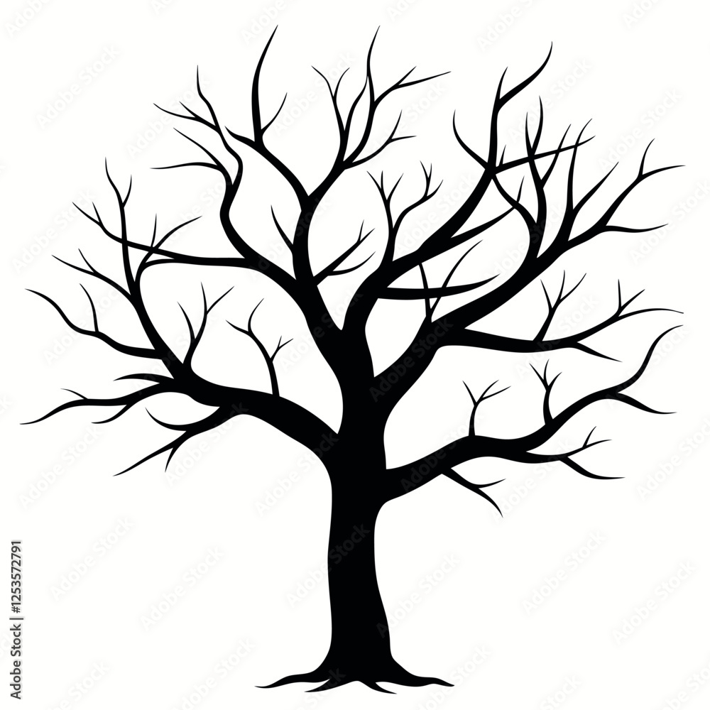 Bare tree branches vector illustration. Bare tree branches vector illustration.