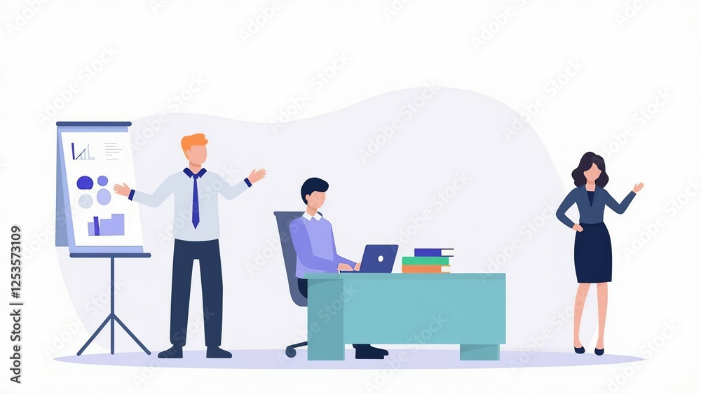Business people working together in an office meeting with charts and graphs Business people working together in an office meeting with charts and graphs