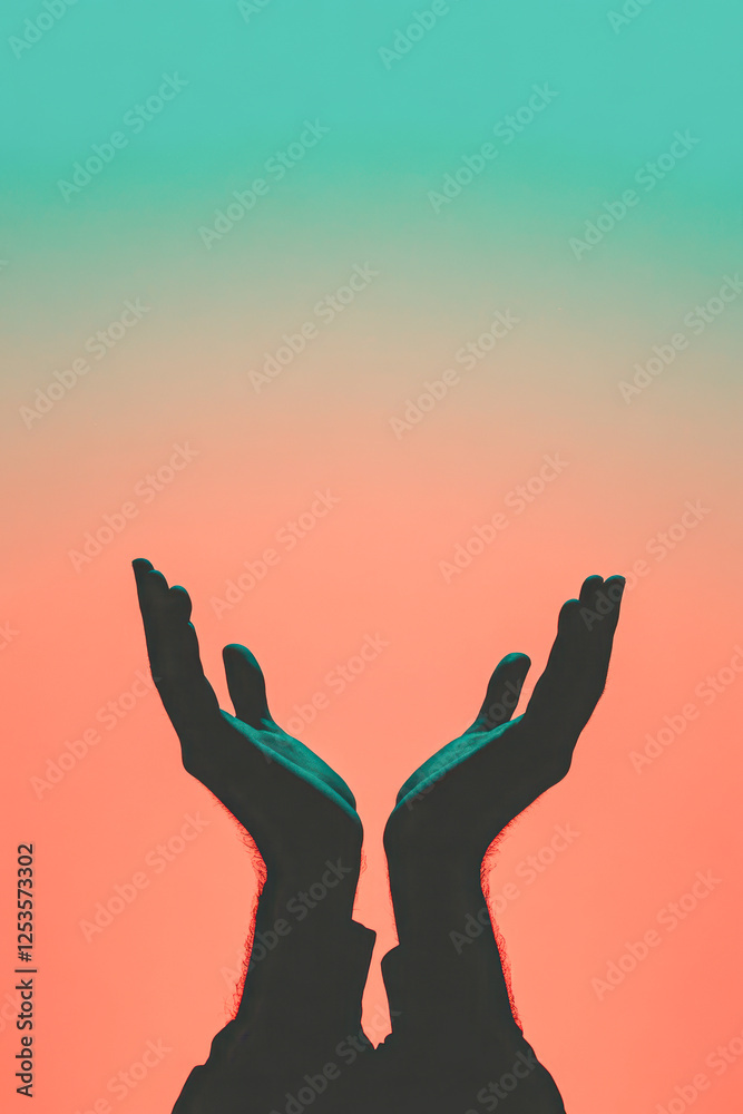 Reaching for hope abstract digital art with hands in a calm setting Reaching for hope abstract digital art with hands in a calm setting
