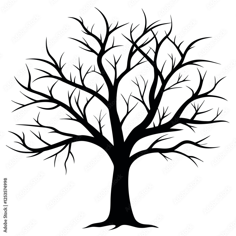 Bare tree branches vector illustration. Bare tree branches vector illustration.