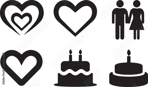 Valentine's vector silhouette illustration .