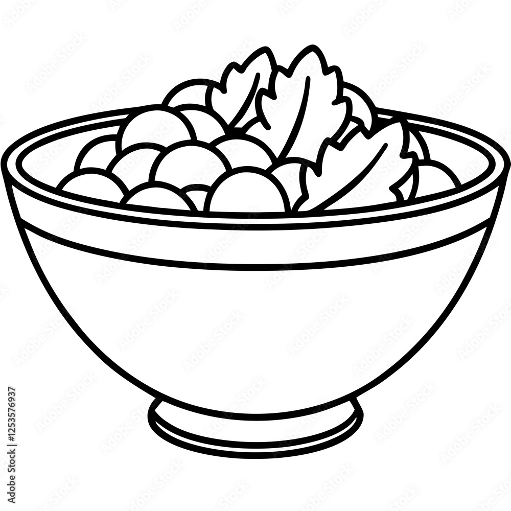 Minimalist Salad Bowl Line Art Vector Design Minimalist Salad Bowl Line Art Vector Design