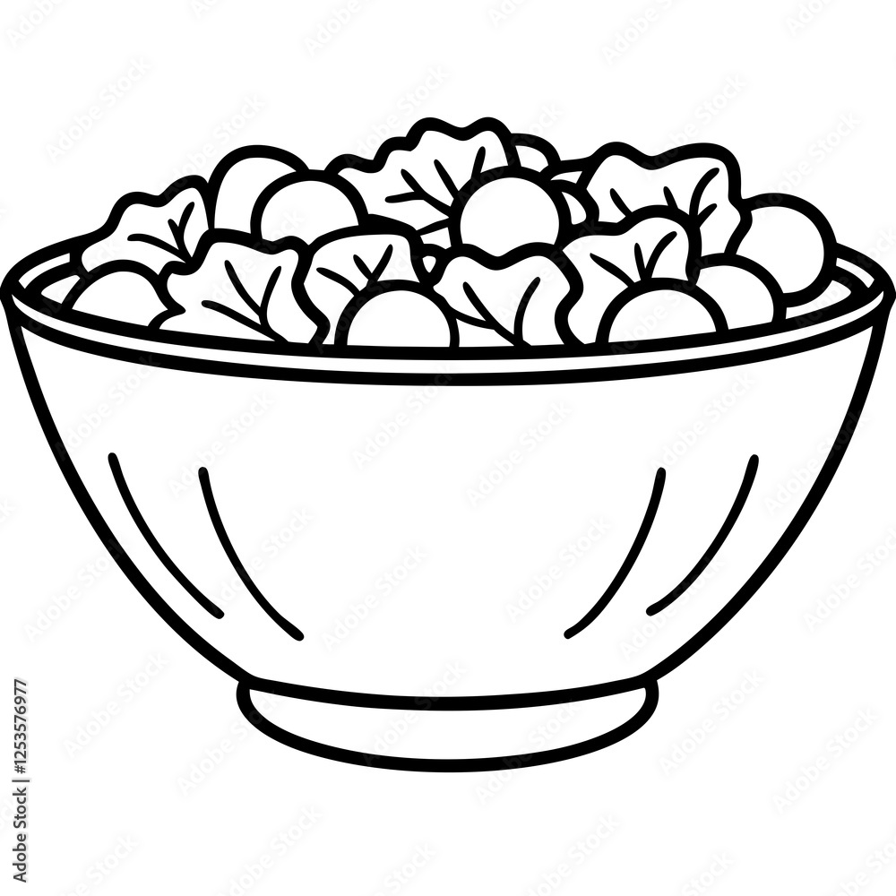 Minimalist Salad Bowl Line Art Vector Design Minimalist Salad Bowl Line Art Vector Design