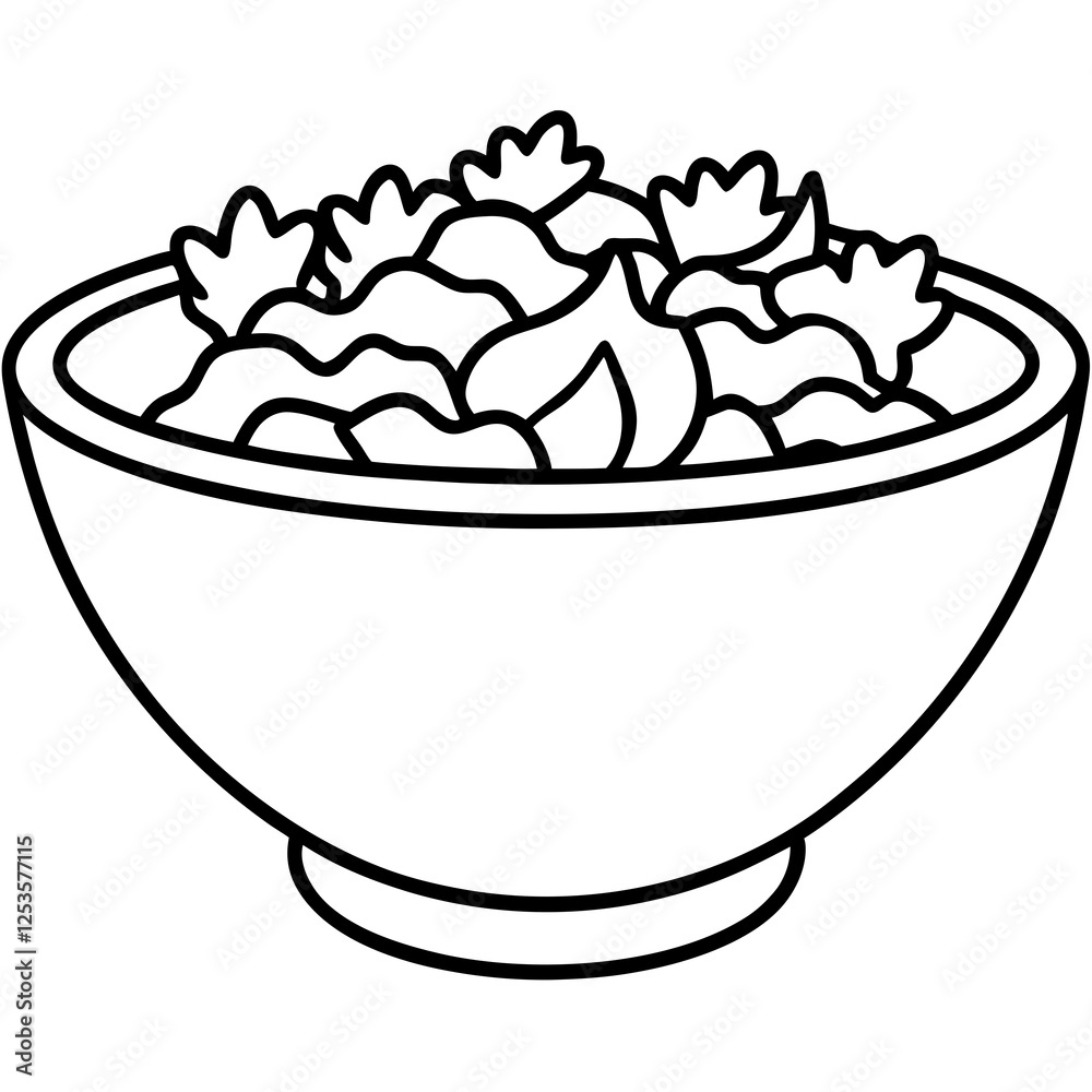 Minimalist Salad Bowl Line Art Vector Design Minimalist Salad Bowl Line Art Vector Design