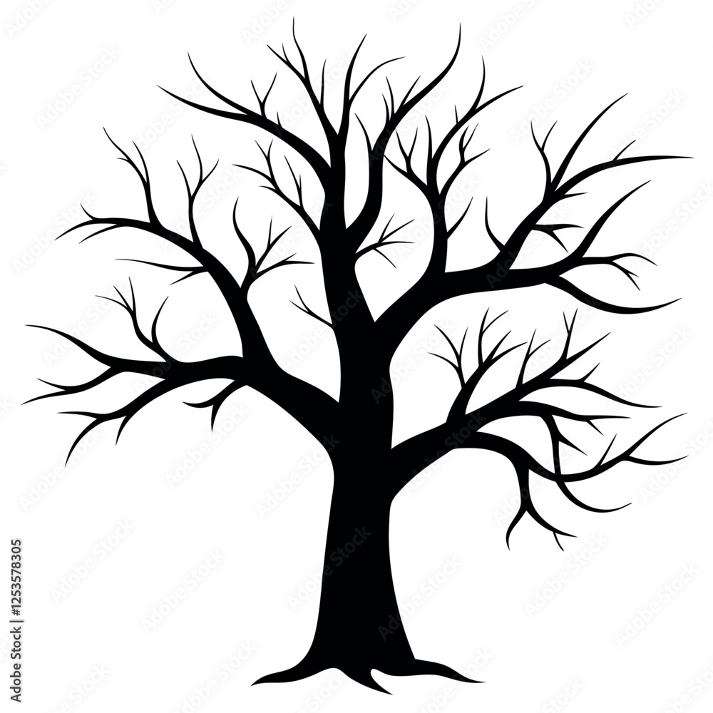 Bare tree branches vector illustration. Bare tree branches vector illustration.