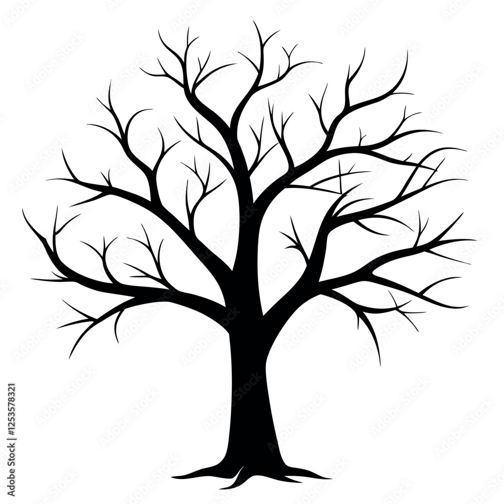 Bare tree branches vector illustration. Bare tree branches vector illustration.