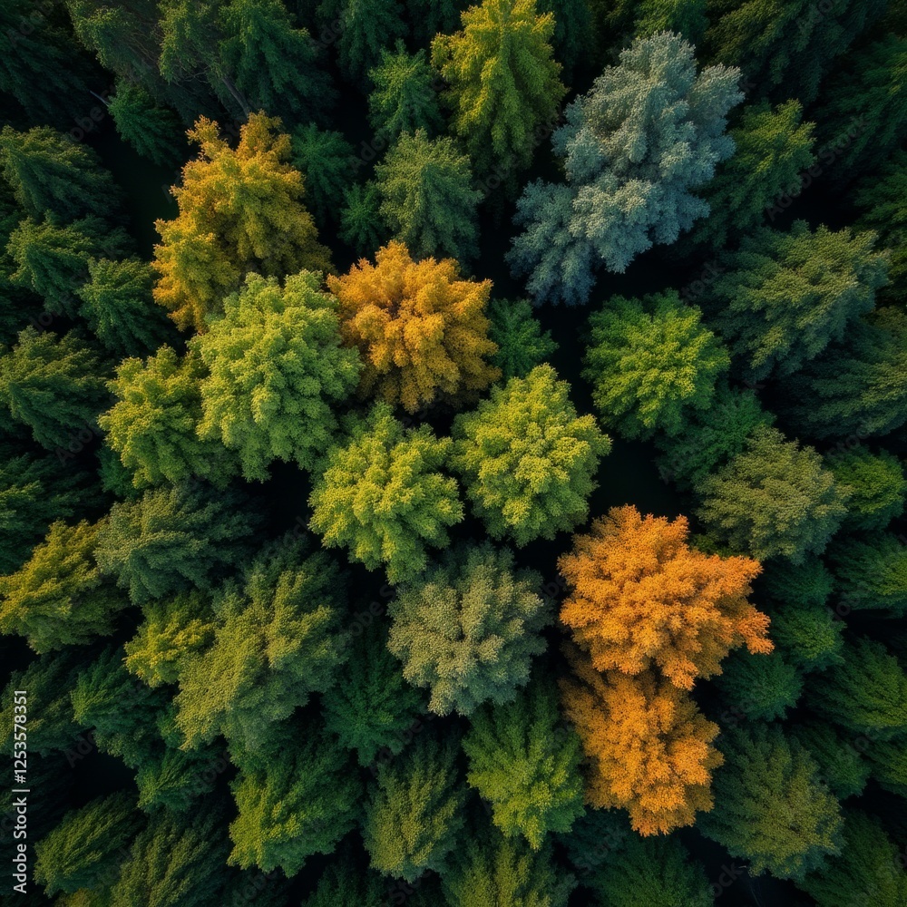 Fototapeta premium Autumn Hues in a Lush Forest