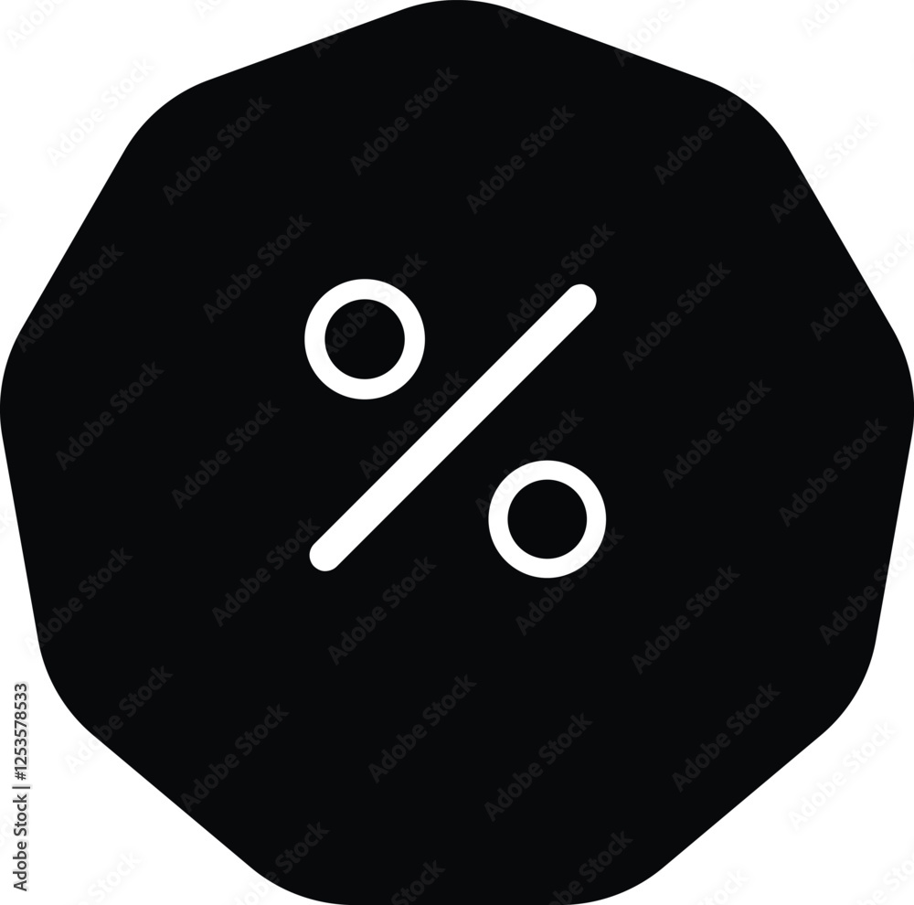 Percent icon on metal button Percent icon on metal button