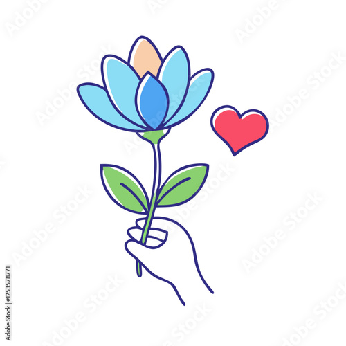 flower kindness and beauty icon, flower kindness and beauty vector illustration-simple illustration of flower kindness and beauty, perfect for flower kindness and beauty logos and icons