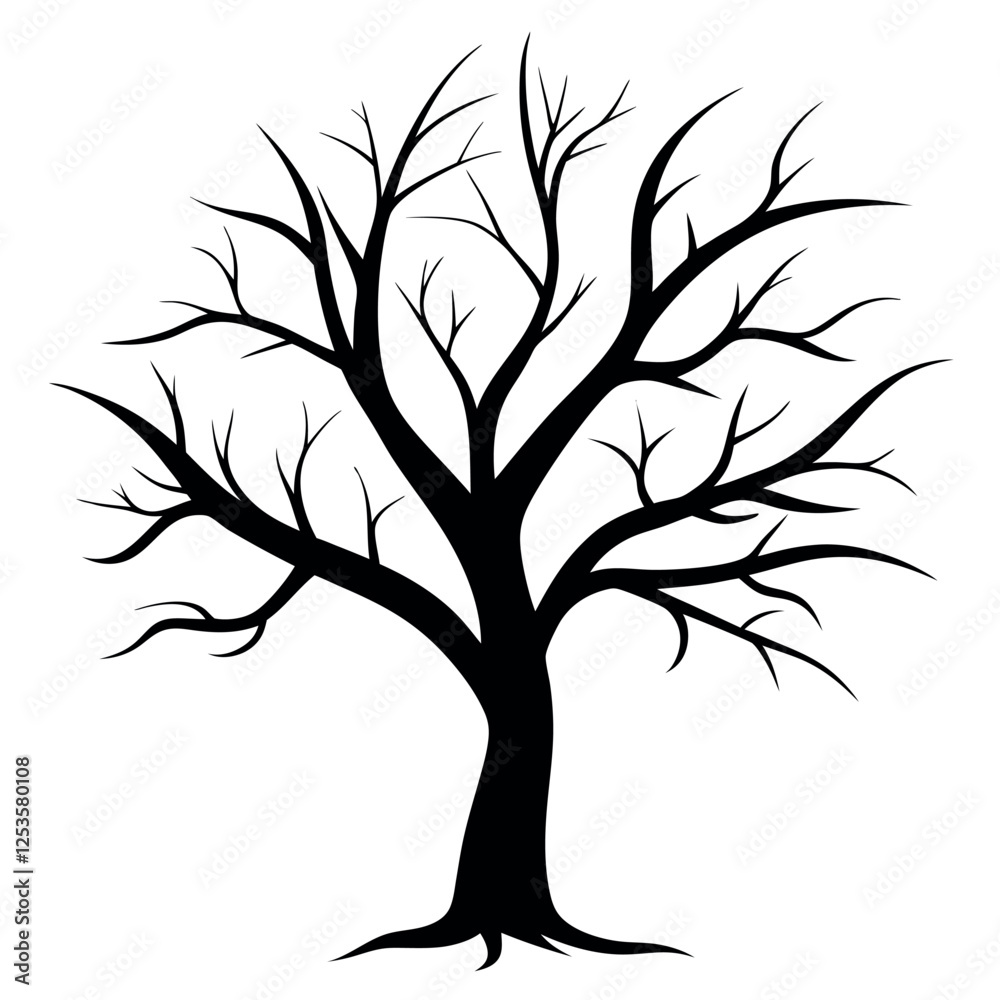 Bare tree branches vector illustration. Bare tree branches vector illustration.