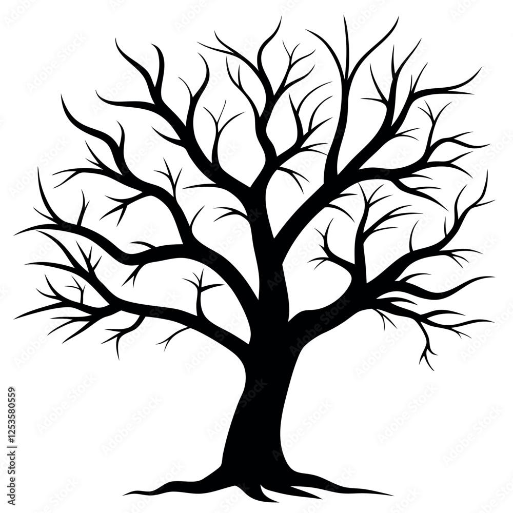 Bare tree branches vector illustration. Bare tree branches vector illustration.