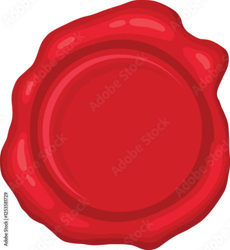 Cartoon wax stamp. Vintage postage seal stamp, red wax label marks, medieval post signet flat vector illustration icon. Postal paraffin stamps