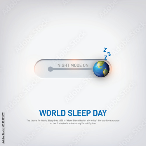 world sleep day 2025. world sleep day creative banner, poster, social media post, postcard, background, backdrop, template, cover, greetings card, web banner design etc. Night on mode concept.