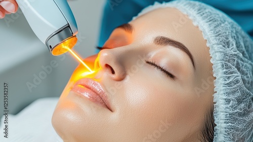 Laser YAG Hair Removal Concept, Advanced YAG Laser Treatment for Safe and Effective Facial Hair Removal in a Modern Clinic Setting