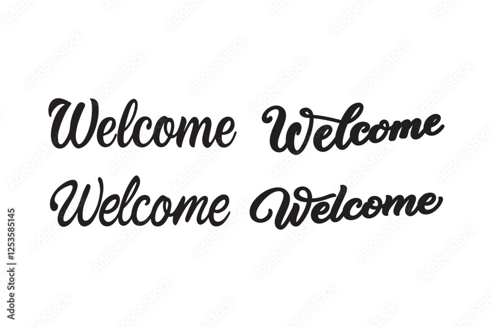 A classic welcome sign with stylish lettering, symbolizing hospitality, openness, and friendliness, ideal for businesses, homes, and digital designs.